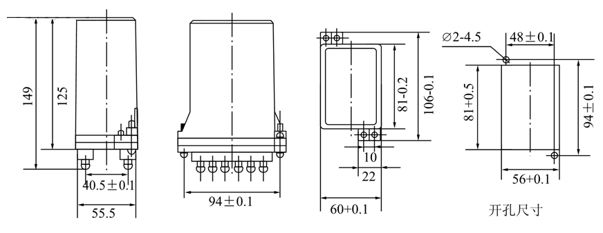 DZ-32B外形尺寸和安裝尺寸圖