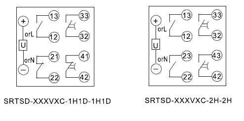 SRTSD-220VDC-2H-2H內(nèi)部接線圖